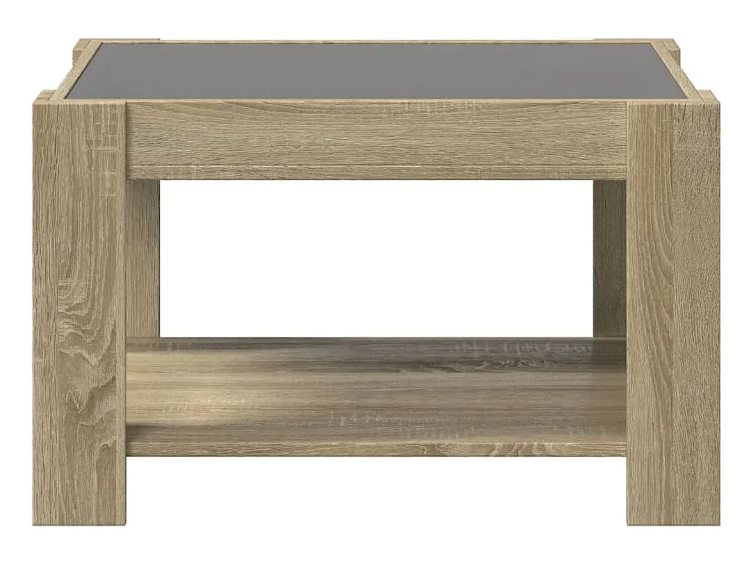 Mesa De Centro* Mesa de centro | Mesa de apoio c/ LEDs 73x53x45 cm derivados de madeira Castanho