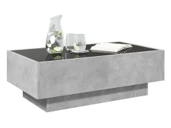 Discount Mesa de centro | Mesa de apoio c/ LEDs 90x50x30 cm derivados de madeira Cinzento