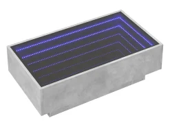 Discount Mesa de centro | Mesa de apoio c/ LEDs 90x50x30 cm derivados de madeira Cinzento