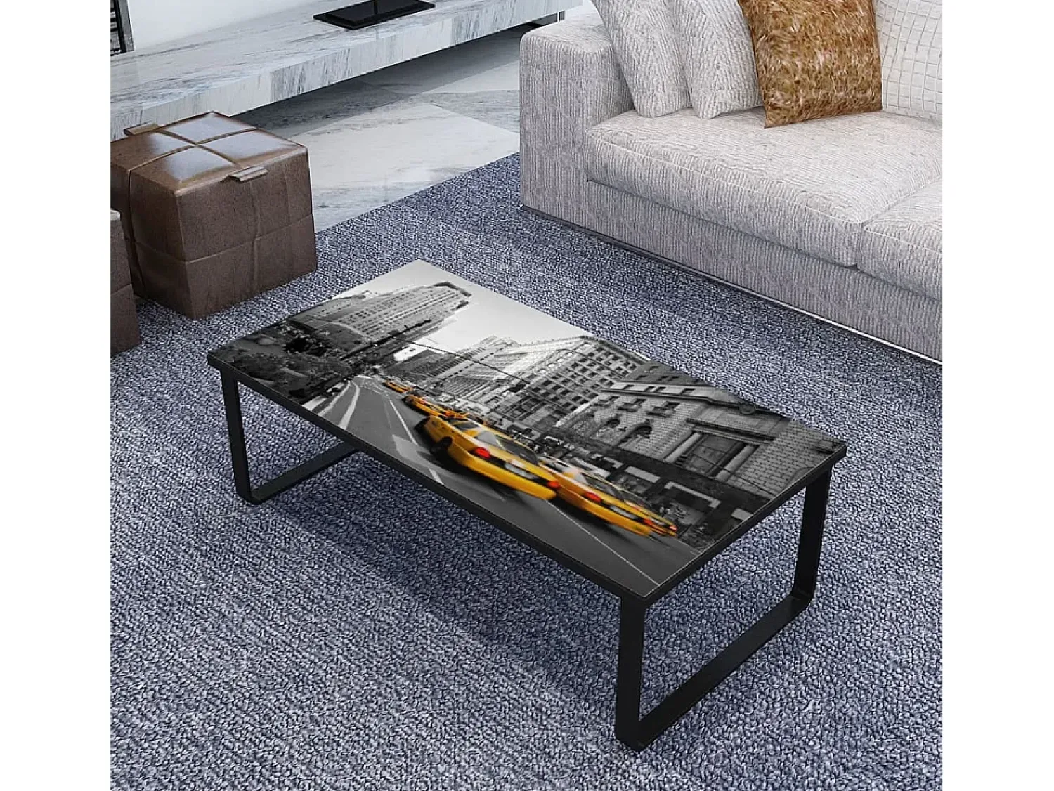 Mesa De Centro* Mesa de centro | Mesa de apoio | Mesa de café com tampo retangular em vidro Multicor