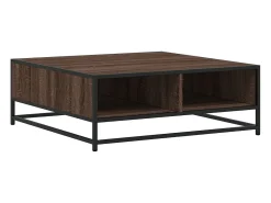 Mesa De Centro* Mesa de centro | Mesa de apoio 80x80x30 cm deriv. madeira/metal carvalho Castanho