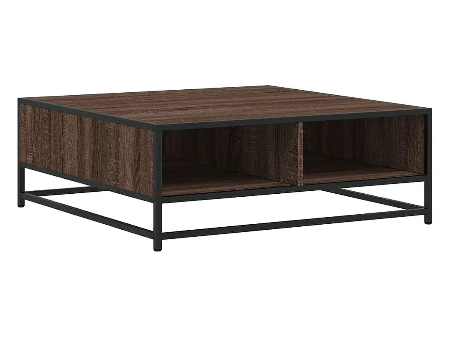 Mesa De Centro* Mesa de centro | Mesa de apoio 80x80x30 cm deriv. madeira/metal carvalho Castanho