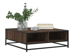 Mesa De Centro* Mesa de centro | Mesa de apoio 80x80x30 cm deriv. madeira/metal carvalho Castanho