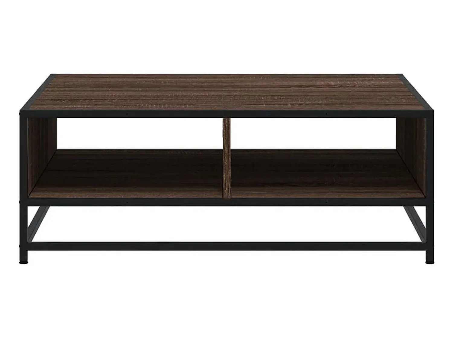 Mesa De Centro* Mesa de centro | Mesa de apoio 80x80x30 cm deriv. madeira/metal carvalho Castanho