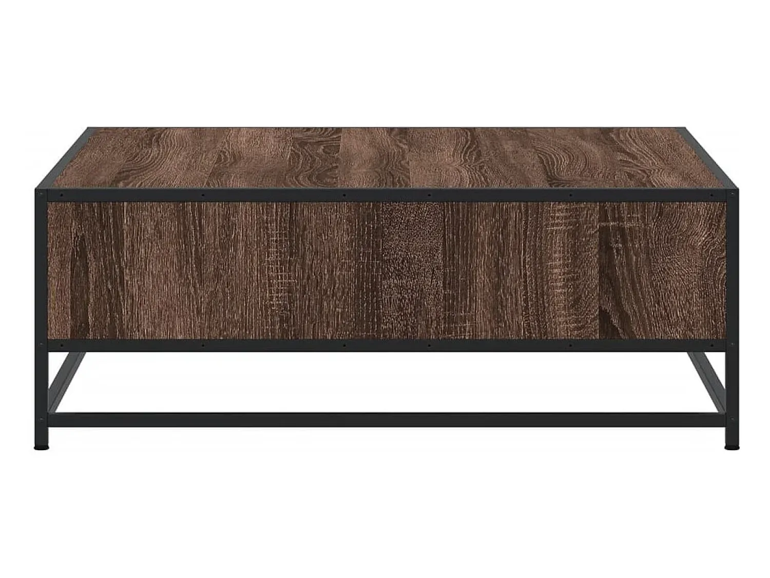 Mesa De Centro* Mesa de centro | Mesa de apoio 80x80x30 cm deriv. madeira/metal carvalho Castanho