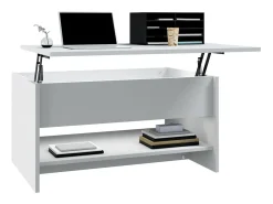 Mesa De Centro| Mesa de centro | Mesa de apoio 80x50x40 cm derivados de madeira Branco