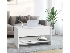 Mesa De Centro| Mesa de centro | Mesa de apoio 80x50x40 cm derivados de madeira Branco