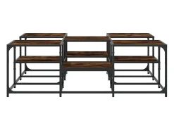 Mesa de centro | Mesa de apoio 121x121x40 cm derivados madeira carvalho fumado^ Mesa De Centro