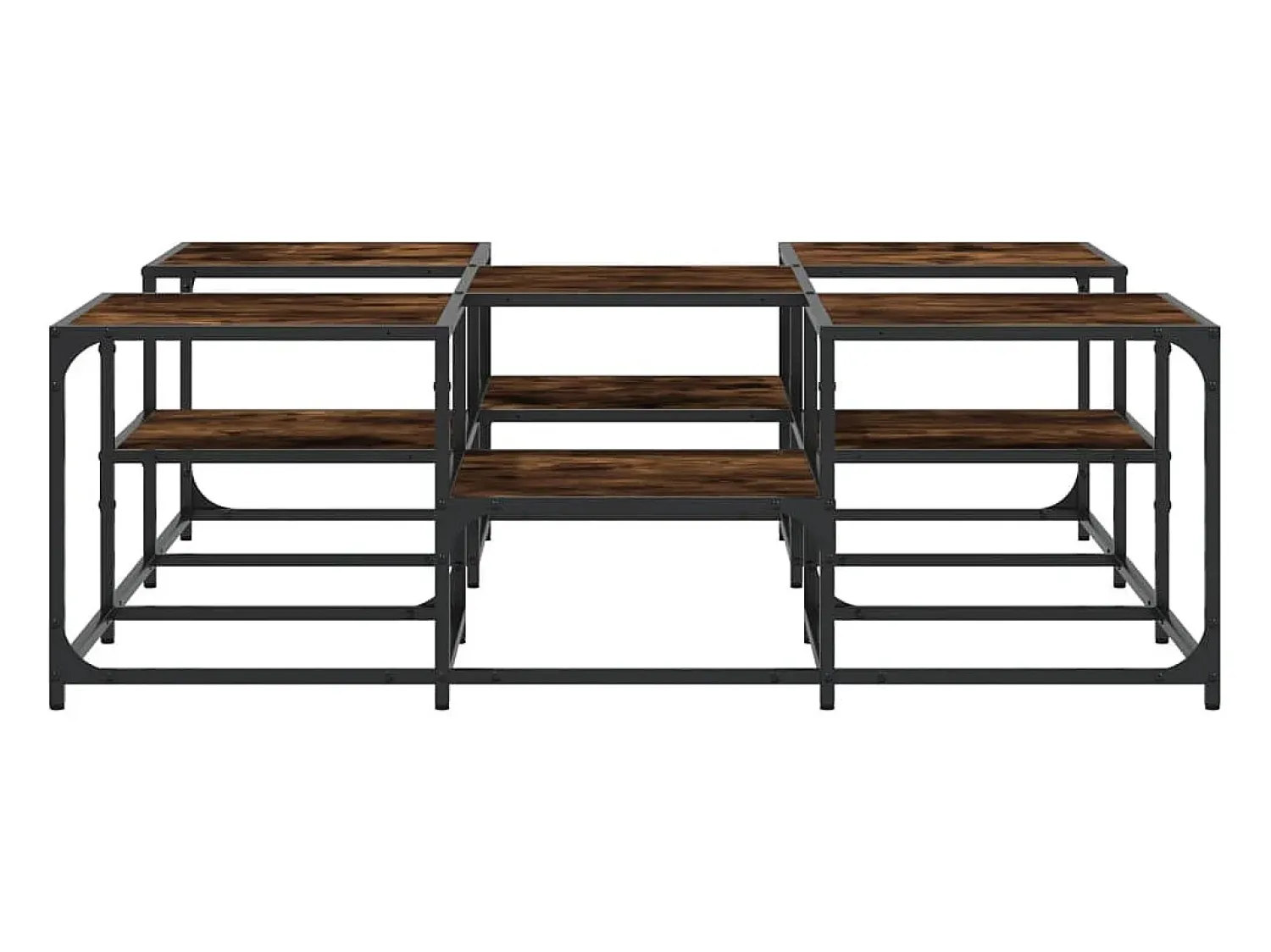 Mesa de centro | Mesa de apoio 121x121x40 cm derivados madeira carvalho fumado^ Mesa De Centro