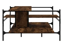 Sale Mesa de centro | Mesa de apoio 100x100x48.5cm derivados madeira carvalho fumado Castanho