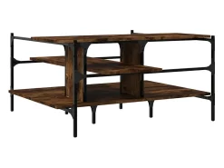 Sale Mesa de centro | Mesa de apoio 100x100x48.5cm derivados madeira carvalho fumado Castanho