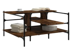 Sale Mesa de centro | Mesa de apoio 100x100x48.5cm derivados madeira carvalho fumado Castanho