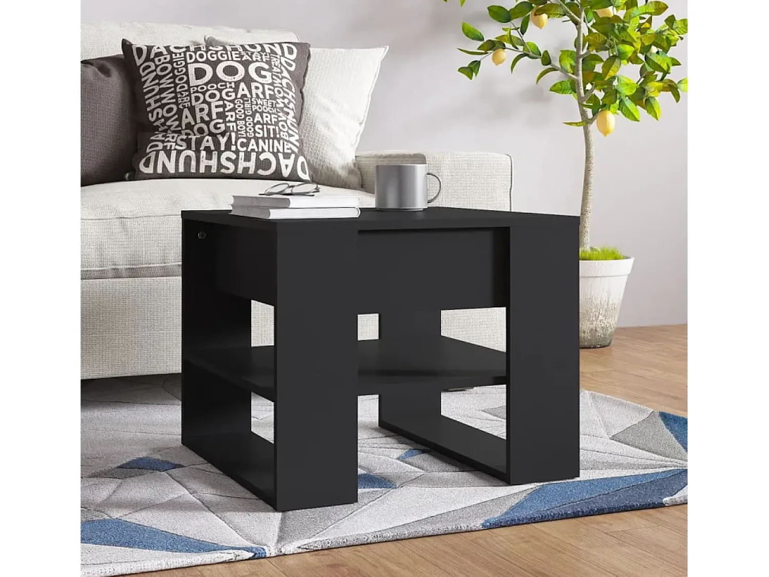 Mesa de centro | Mesa de apoio 55.5x55x45 cm madeira processada^ Mesa De Centro