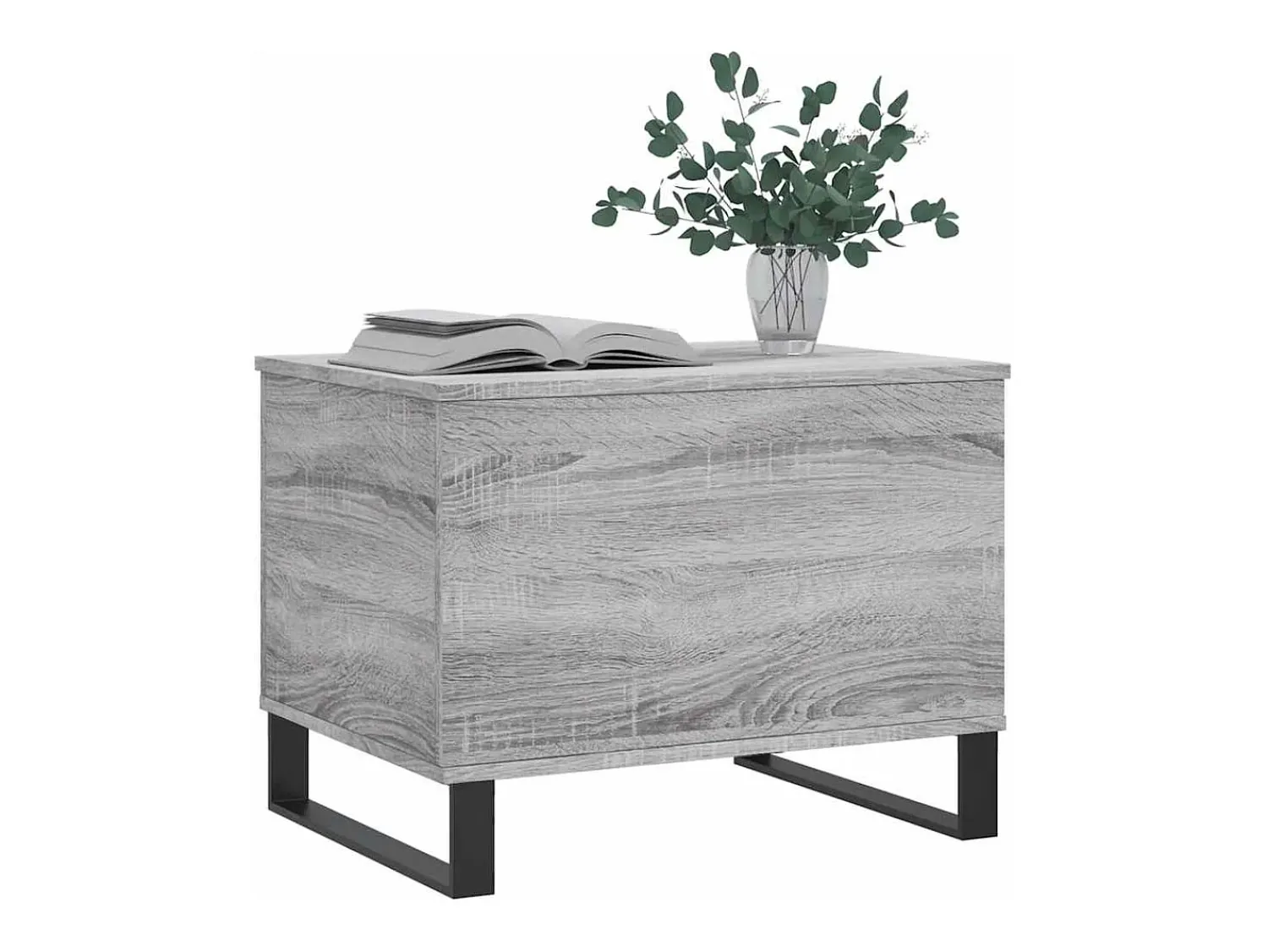 Clearance Mesa de centro | Mesa de apoio 60x44.5x45 cm derivados de madeira cinza sonoma Cinzento