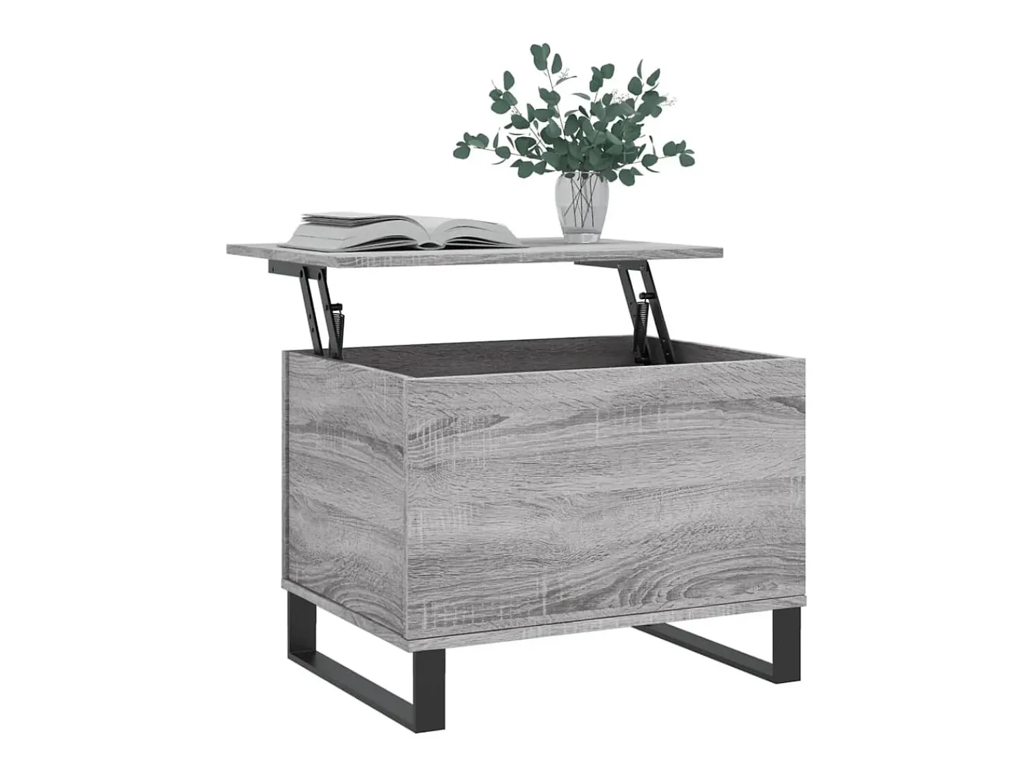 Clearance Mesa de centro | Mesa de apoio 60x44.5x45 cm derivados de madeira cinza sonoma Cinzento