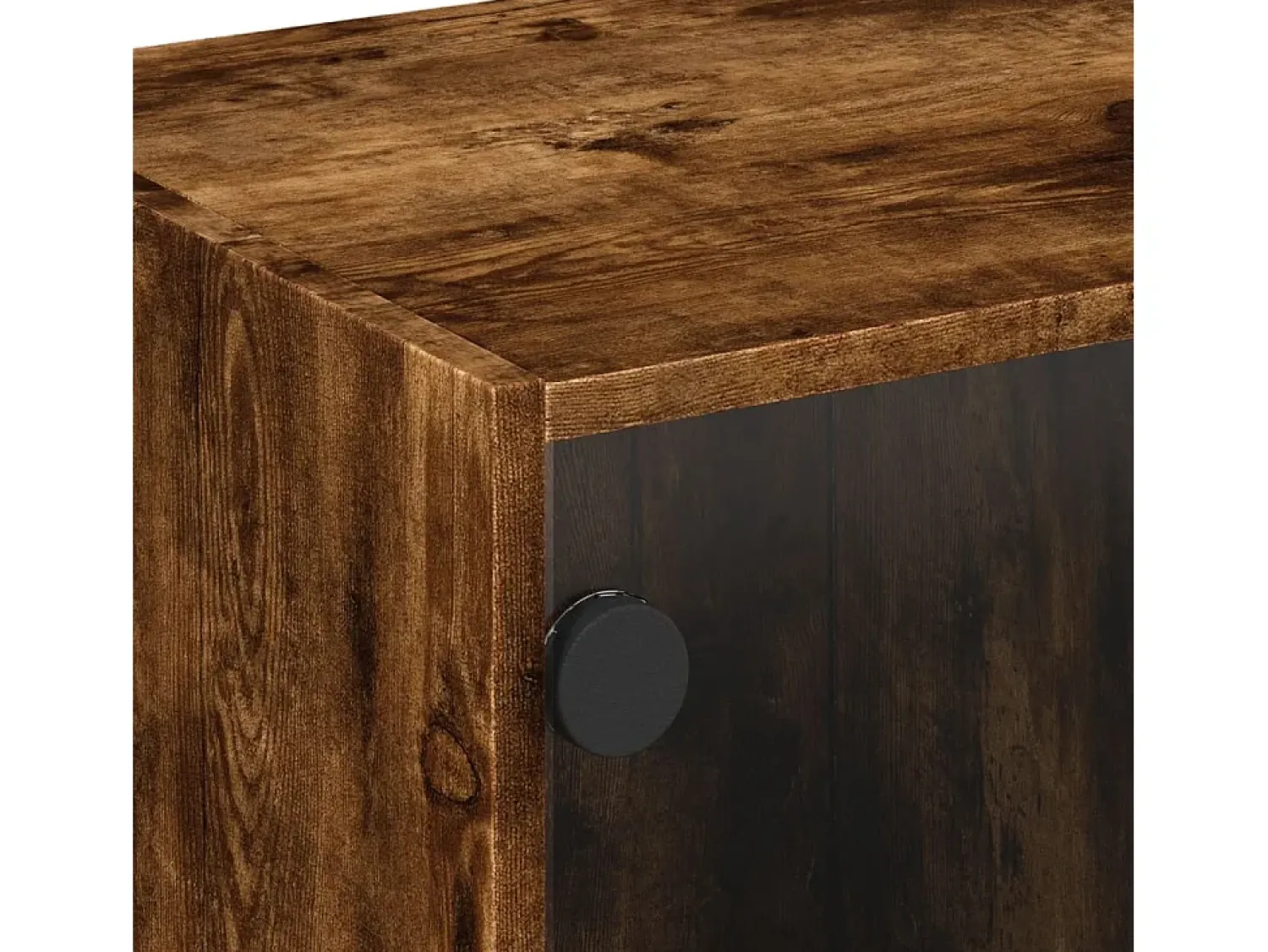 Mesa De Centro| Mesa de centro | Mesa de apoio c/ portas de vidro 68x50x42 cm carvalho fumado Castanho