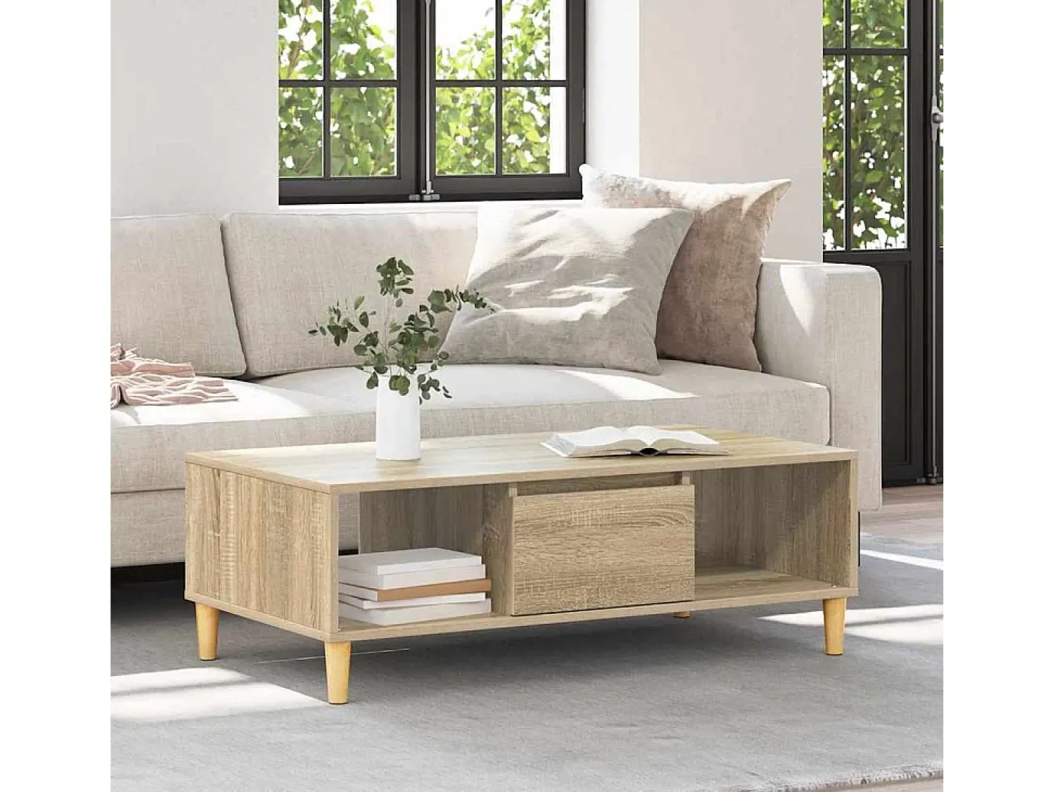 Mesa de centro | Mesa de apoio Carvalho sonoma 103.5x60x35 cm^ Mesa De Centro