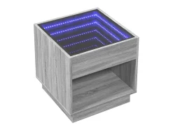 Mesa de centro | Mesa de apoio luzes LED Infinity 50x50x50 cm sonoma^ Mesa De Centro