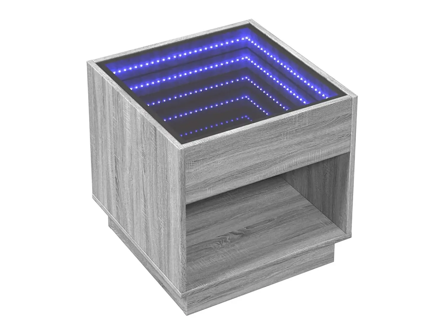 Mesa de centro | Mesa de apoio luzes LED Infinity 50x50x50 cm sonoma^ Mesa De Centro