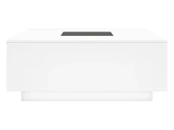 Discount Mesa de centro | Mesa de apoio luzes LED Infinity 100x100x40 cm Branco
