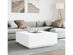 Discount Mesa de centro | Mesa de apoio luzes LED Infinity 100x100x40 cm Branco