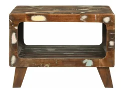 Best Mesa de centro | Mesa de apoio | Mesa de café 50x50x35 cm Madeira recuperada maciça Multicor