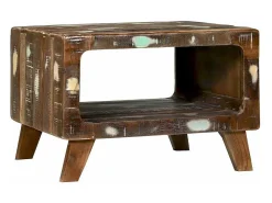 Best Mesa de centro | Mesa de apoio | Mesa de café 50x50x35 cm Madeira recuperada maciça Multicor