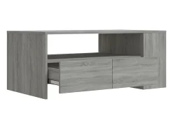 Mesa De Centro* Mesa de centro | Mesa de apoio 102x55x42 cm madeira processada sonoma Cinzento