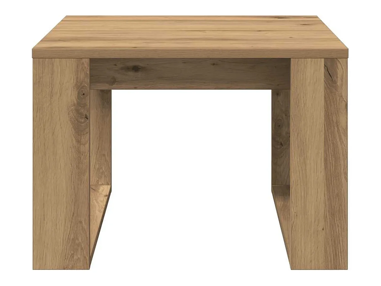 Mesa De Centro* Mesa de centro | Mesa de apoio 50x50x35 cm derivados madeira carvalho artisiano Castanho