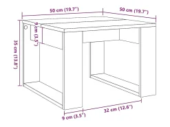 Mesa De Centro* Mesa de centro | Mesa de apoio 50x50x35 cm derivados madeira carvalho artisiano Castanho