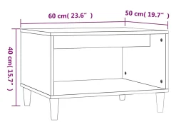 New Mesa de centro | Mesa de apoio 60x50x40 cm madeira processada Preto