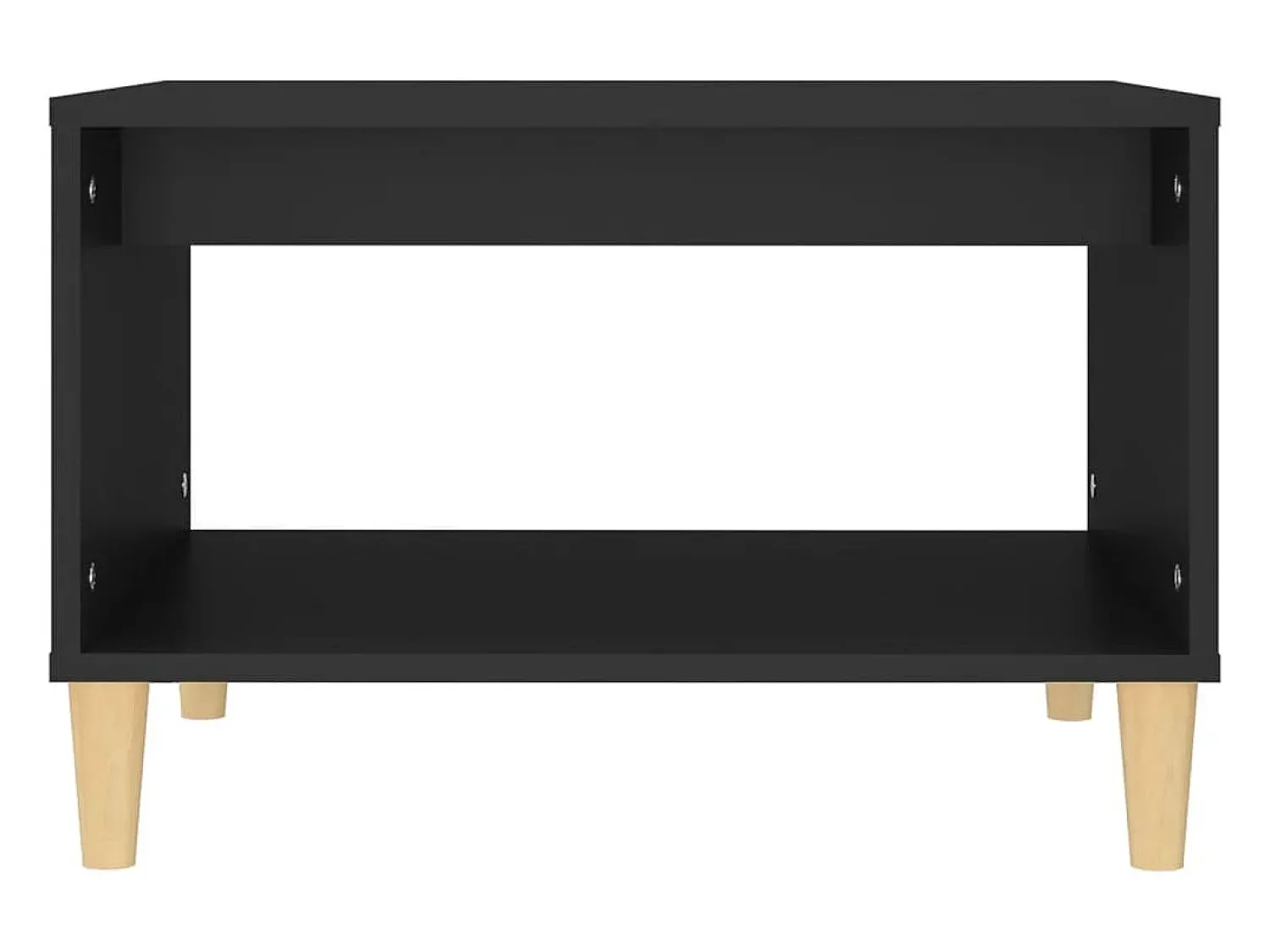New Mesa de centro | Mesa de apoio 60x50x40 cm madeira processada Preto