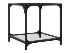 Mesa De Centro| Mesa de centro | Mesa de apoio c/ topo em vidro 40x40x40 cm aço Transparente
