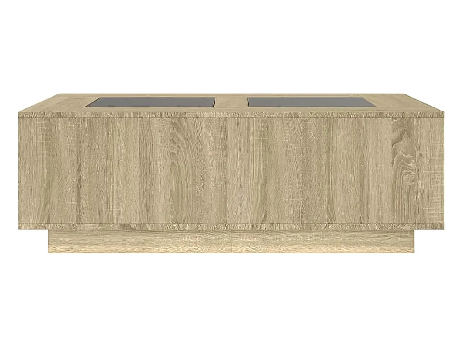 Mesa De Centro* Mesa de centro | Mesa de apoio luzes LED Infinity 116x69x40 cm carvalho sonoma Castanho