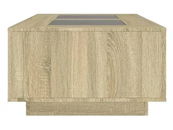 Mesa De Centro* Mesa de centro | Mesa de apoio luzes LED Infinity 116x69x40 cm carvalho sonoma Castanho