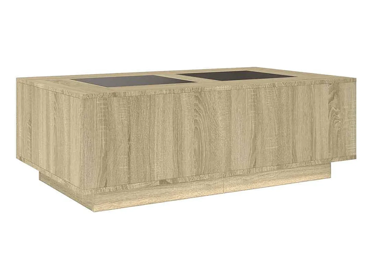 Mesa De Centro* Mesa de centro | Mesa de apoio luzes LED Infinity 116x69x40 cm carvalho sonoma Castanho