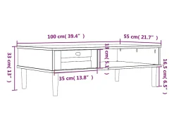 Best Mesa de centro | Mesa de apoio SENJA 100x55x33 cm pinho maciço Branco