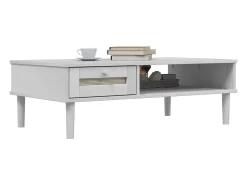 Best Mesa de centro | Mesa de apoio SENJA 100x55x33 cm pinho maciço Branco