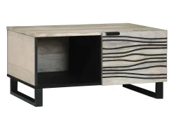 Mesa De Centro| Mesa de centro | Mesa de apoio Bege e Preto 80x50x40 cm Branco