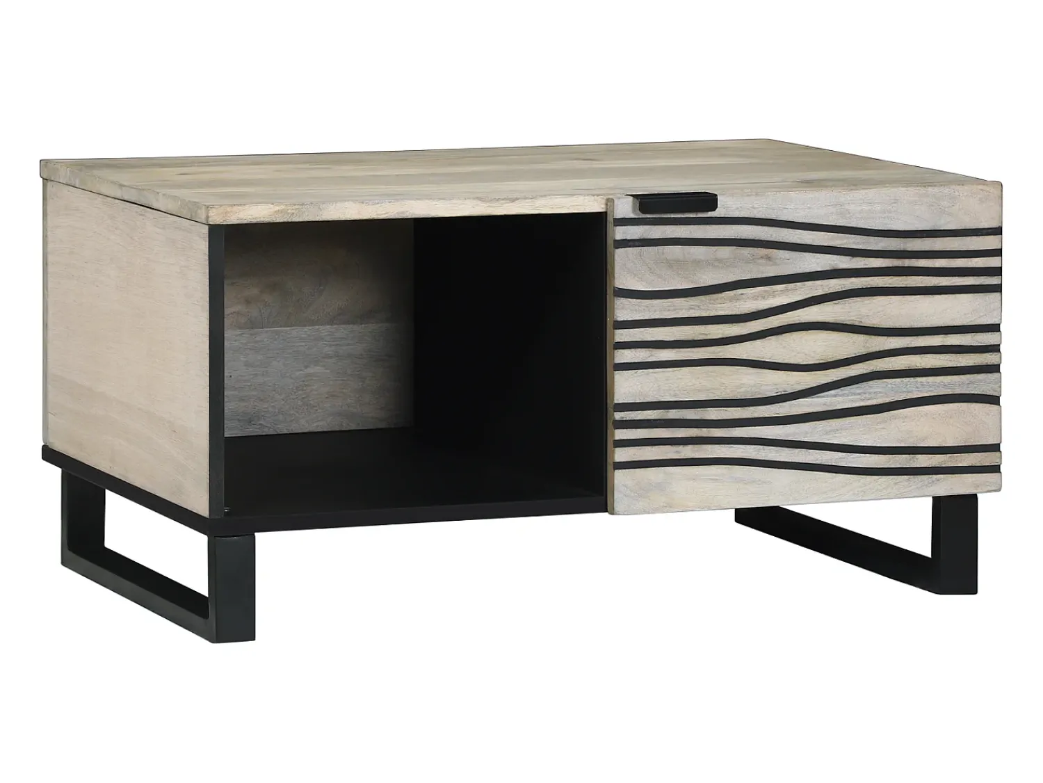 Mesa De Centro| Mesa de centro | Mesa de apoio Bege e Preto 80x50x40 cm Branco