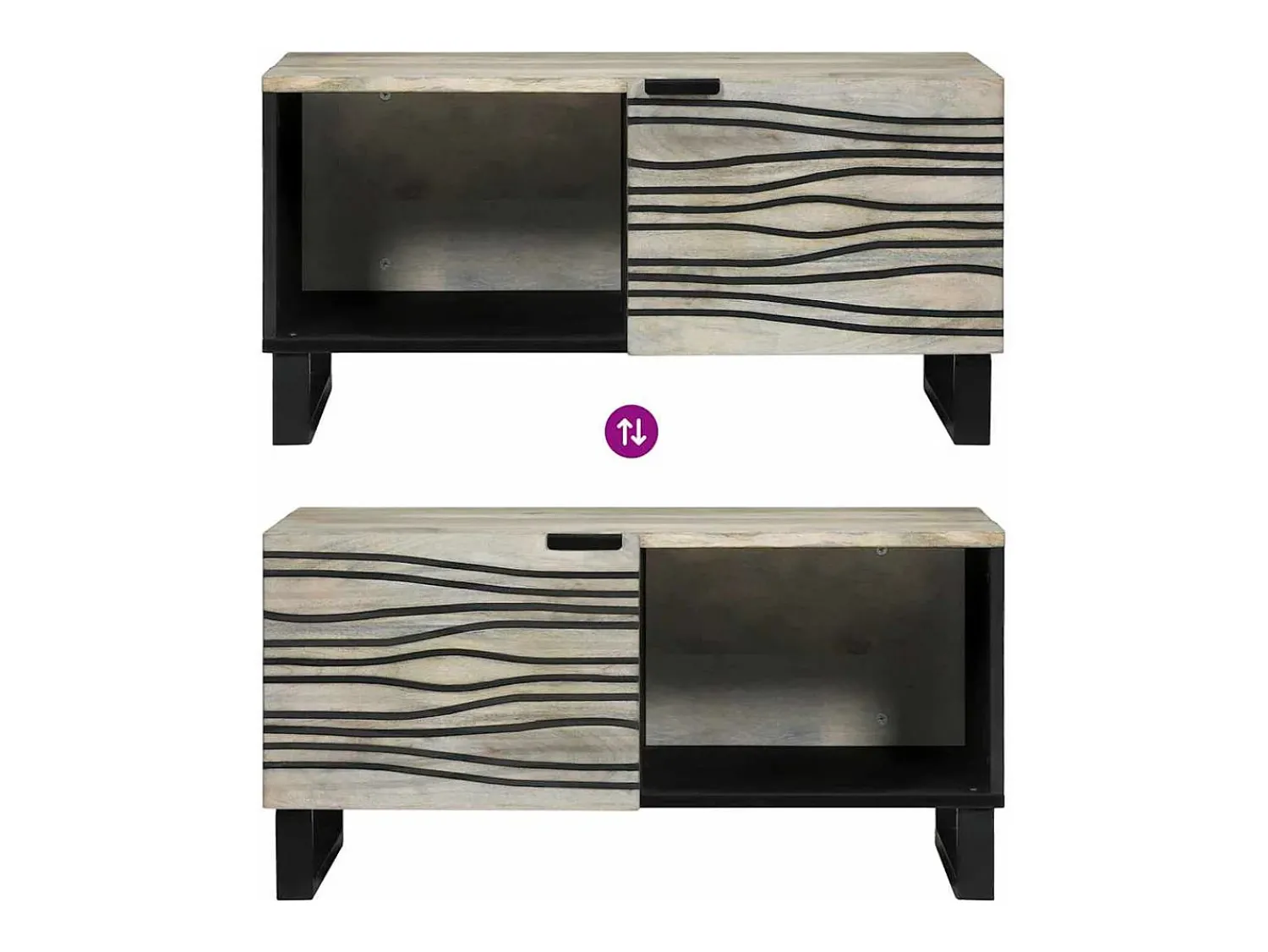 Mesa De Centro| Mesa de centro | Mesa de apoio Bege e Preto 80x50x40 cm Branco