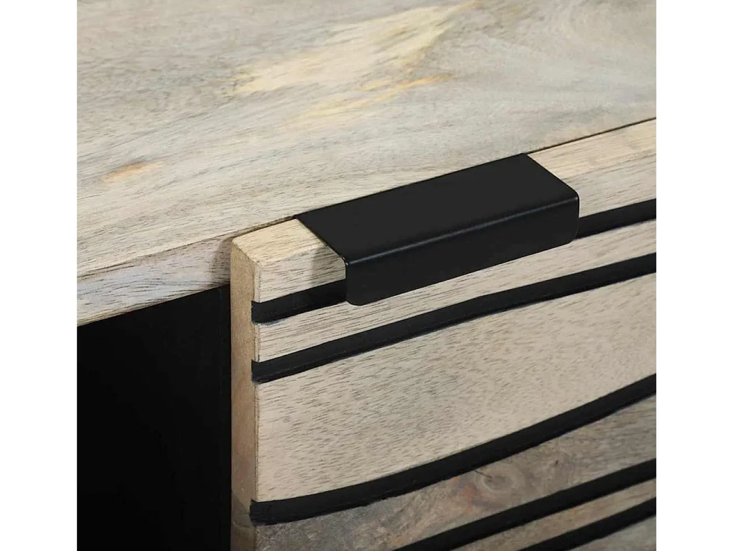 Mesa De Centro| Mesa de centro | Mesa de apoio Bege e Preto 80x50x40 cm Branco
