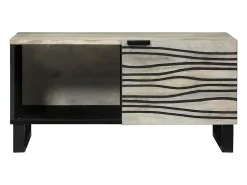 Mesa De Centro| Mesa de centro | Mesa de apoio Bege e Preto 80x50x40 cm Branco