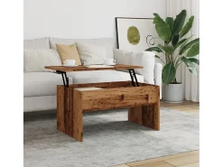 Mesa De Centro| Mesa de centro | Mesa de apoio 80x50.5x41.5 cm derivados madeira madeira velha Castanho