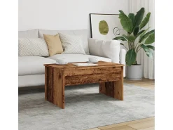 Mesa De Centro| Mesa de centro | Mesa de apoio 80x50.5x41.5 cm derivados madeira madeira velha Castanho