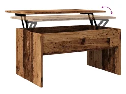 Mesa De Centro| Mesa de centro | Mesa de apoio 80x50.5x41.5 cm derivados madeira madeira velha Castanho
