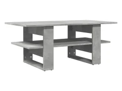 Mesa De Centro| Mesa de centro | Mesa de apoio 102x55x42 cm madeira processada cinza cimento Cinzento