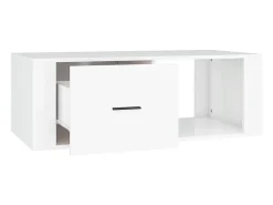 New Mesa de centro | Mesa de apoio 100x50.5x35 cm derivados de madeira Branco