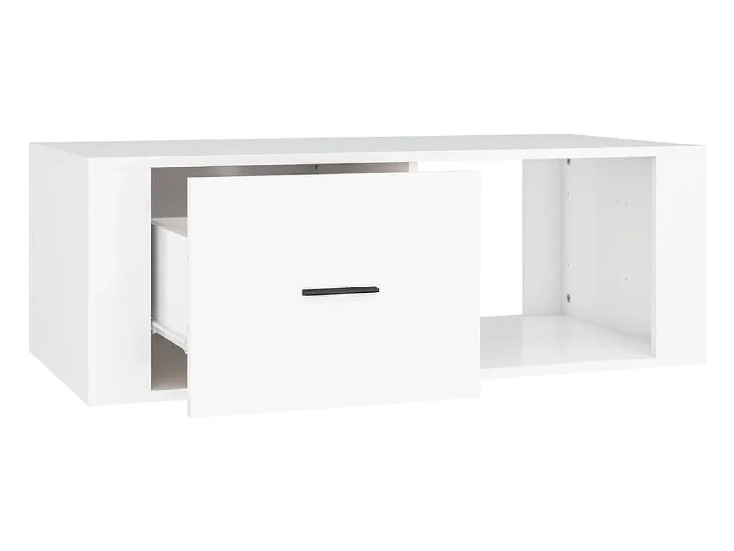 New Mesa de centro | Mesa de apoio 100x50.5x35 cm derivados de madeira Branco