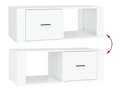 New Mesa de centro | Mesa de apoio 100x50.5x35 cm derivados de madeira Branco